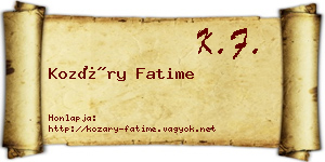 Kozáry Fatime névjegykártya